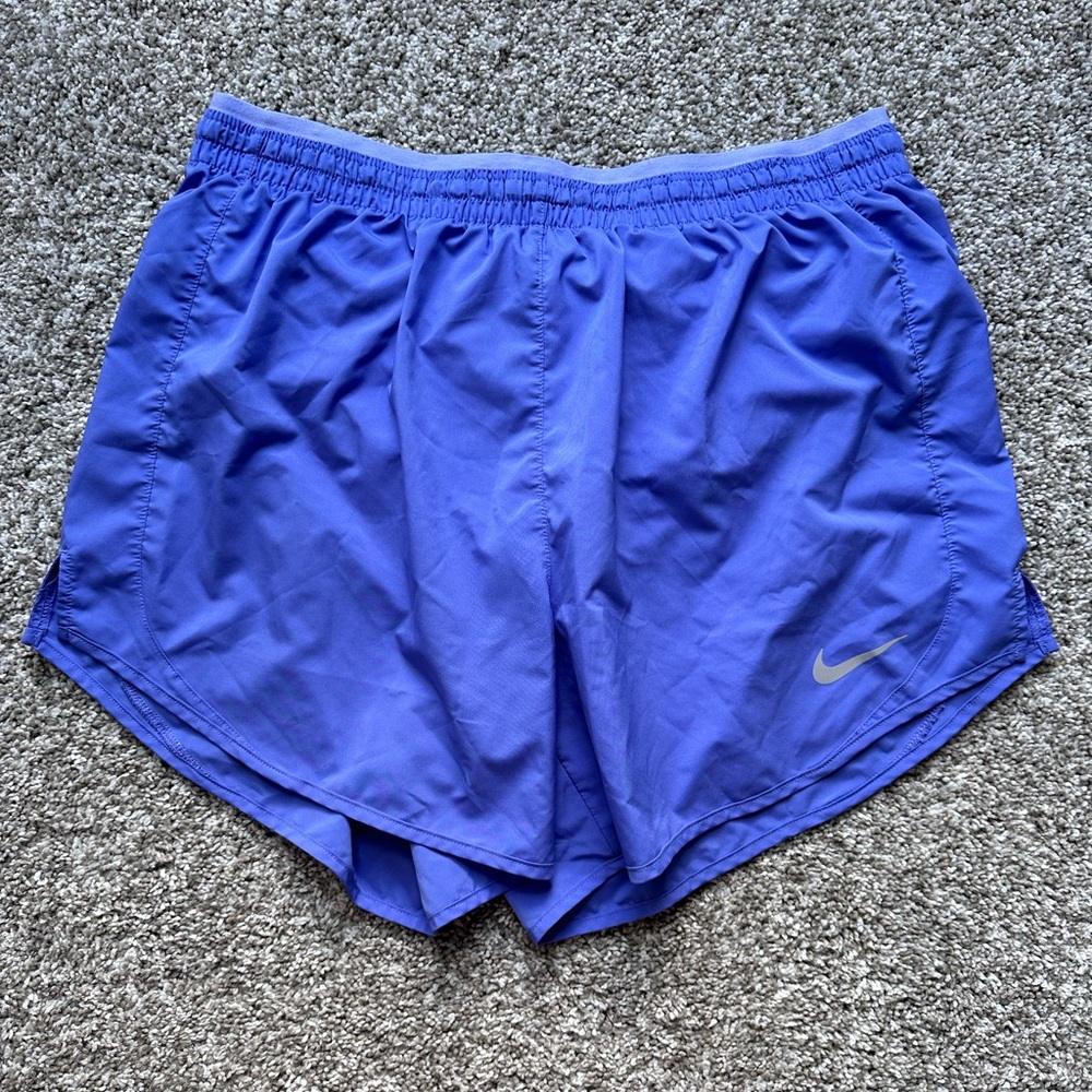Nike Dri-fit Blue Track Shorts in Size Women’s Large. Built in Lining.